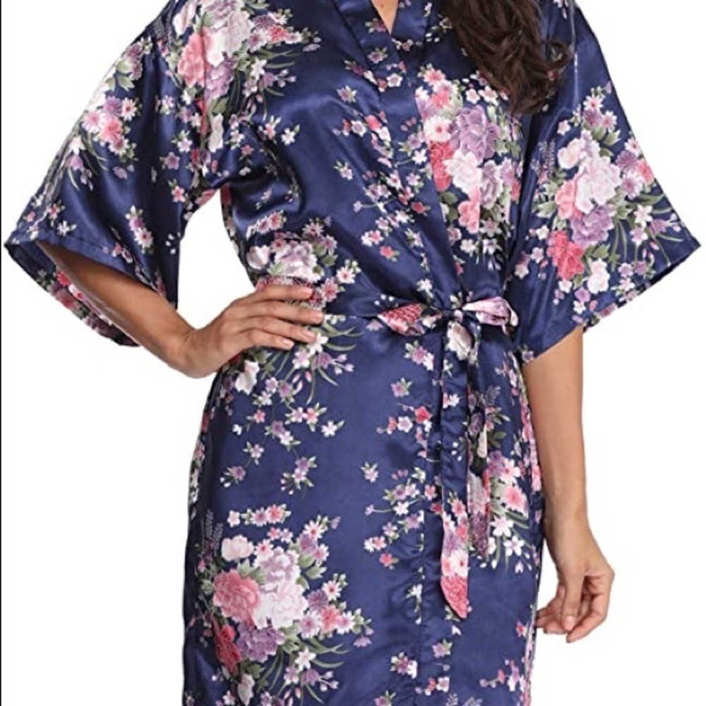 Women's Floral Satin Robe